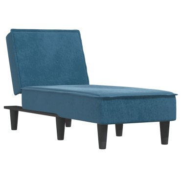 vidaXL Ανάκλιντρο Μπλε Βελούδινο 55x140x70cm 1 τεμ.