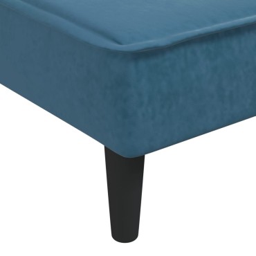 vidaXL Ανάκλιντρο Μπλε Βελούδινο 55x140x70cm 1 τεμ.