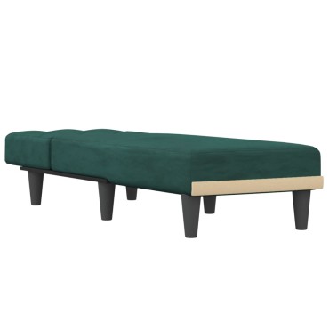 vidaXL Ανάκλιντρο Σκούρο Πράσινο Βελούδινο 55x140x70cm 1 τεμ.