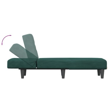 vidaXL Ανάκλιντρο Σκούρο Πράσινο Βελούδινο 55x140x70cm 1 τεμ.