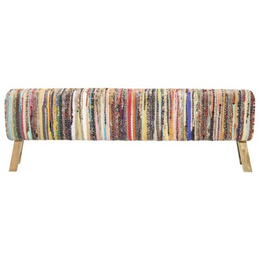 vidaXL Πάγκος Πολύχρωμος από Ύφασμα Chindi 160x28x50cm 1 τεμ.