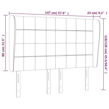 vidaXL Κεφαλάρι με Πτερύγια Σκούρο Καφέ 147x23x118/128cmΥφασμάτινο 1 τεμ.