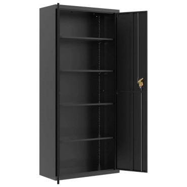 vidaXL Αρχειοθήκη Μαύρη 90x40x200cm από Ατσάλι 1 τεμ.