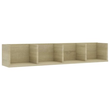 vidaXL Ράφι Τοίχου για CD Sonoma Δρυς 100x18x18cm από Επεξ. Ξύλο 1 τεμ.