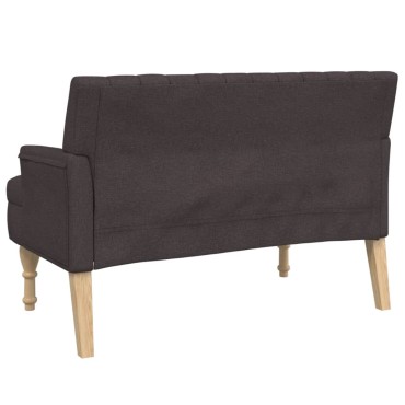 vidaXL Παγκάκι Σκούρο Καφέ 113x64,5x75,5cm Υφασμάτινο με Μαξιλάρια