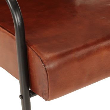 vidaXL Πολυθρόνα Καφέ από Γνήσιο Δέρμα 60x70x79cm 1 τεμ.