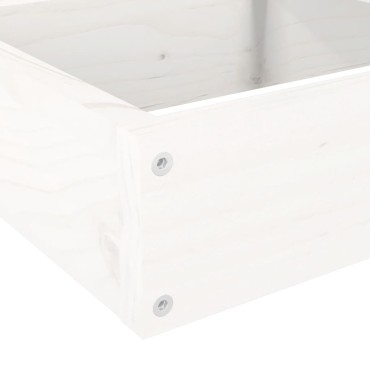 vidaXL Ζαρντινιέρα 4 Επιπέδων Λευκή 106x104,5x36 εκ. Μασίφ Ξύλο Πεύκου