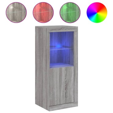 vidaXL Μπουφές με LED Γκρι Sonoma 41x37x100cm 1 τεμ.