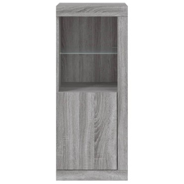 vidaXL Μπουφές με LED Γκρι Sonoma 41x37x100cm 1 τεμ.