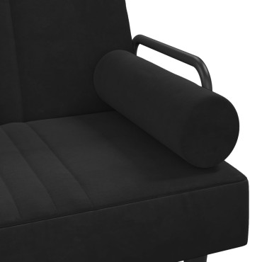 vidaXL Καναπές Κρεβάτι Γωνιακός Μαύρος 260x140x70cm Βελούδινος 1 τεμ.