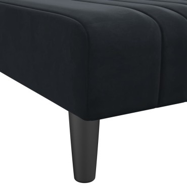 vidaXL Καναπές Κρεβάτι Γωνιακός Μαύρος 260x140x70cm Βελούδινος 1 τεμ.