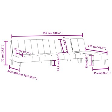 vidaXL Σετ Σαλονιού 2 τεμ. Μπλε από Βελούδο 200x84,5x69cm  Διθέσιος