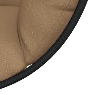 vidaXL Πολυθρόνα Egg Κρεμαστή με Βάση Taupe Συνθ. Ρατάν / Ατσάλι