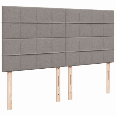 vidaXL Κρεβάτι Boxspring με Στρώμα Taupe 200x200cm Υφασμάτινο 1 τεμ. - Διπλό
