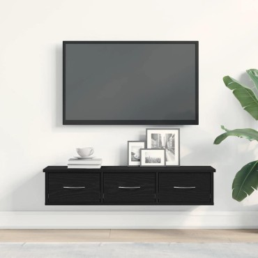 vidaXL Ντουλάπι Τοίχου Μαύρο Δρυς 88x26x18,5cm Επεξεργασμένο Ξύλο 1 τεμ.