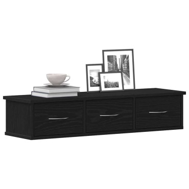 vidaXL Ντουλάπι Τοίχου Μαύρο Δρυς 88x26x18,5cm Επεξεργασμένο Ξύλο 1 τεμ.