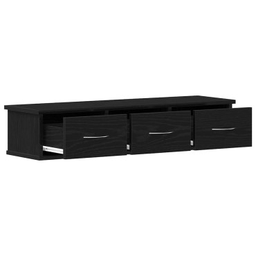 vidaXL Ντουλάπι Τοίχου Μαύρο Δρυς 88x26x18,5cm Επεξεργασμένο Ξύλο 1 τεμ.