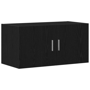 vidaXL Ντουλάπι Τοίχου Μαύρο Δρυς 80x39x40cm Επεξεργασμένο Ξύλο 1 τεμ.