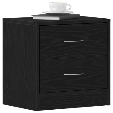 vidaXL Κομοδίνο Μαύρο Δρυς 40x30x40cm από Επεξεργασμένο Ξύλο 1 τεμ.