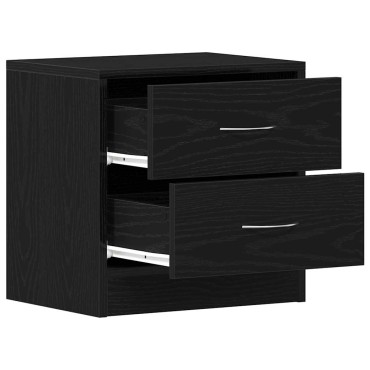vidaXL Κομοδίνο Μαύρο Δρυς 40x30x40cm από Επεξεργασμένο Ξύλο 1 τεμ.