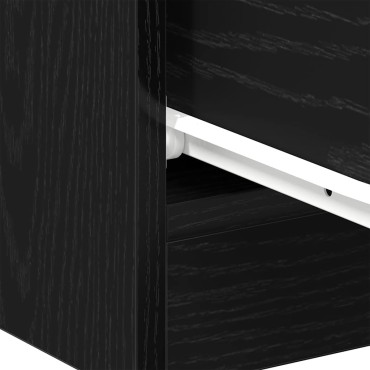 vidaXL Κομοδίνο Μαύρο Δρυς 40x30x40cm από Επεξεργασμένο Ξύλο 1 τεμ.