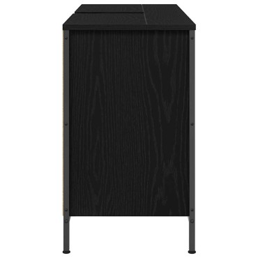 vidaXL ντουλάπι νιπτήρα με συρτάρια Μαύρη δρυς 90x34,5x60cm