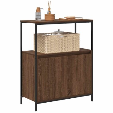 vidaXL Ντουλάπι μπάνιου με ράφια καφέ δρυς 76,5x35x95cm 1 τεμ.