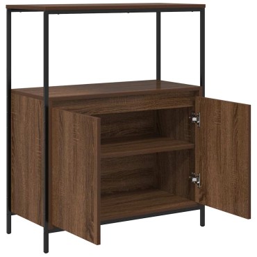 vidaXL Ντουλάπι μπάνιου με ράφια καφέ δρυς 76,5x35x95cm 1 τεμ.