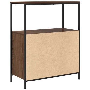 vidaXL Ντουλάπι μπάνιου με ράφια καφέ δρυς 76,5x35x95cm 1 τεμ.