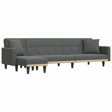 vidaXL Καναπές Κρεβάτι Γωνιακός Σκ. Γκρι 275x140x70cm Υφασμάτινος 1 τεμ.