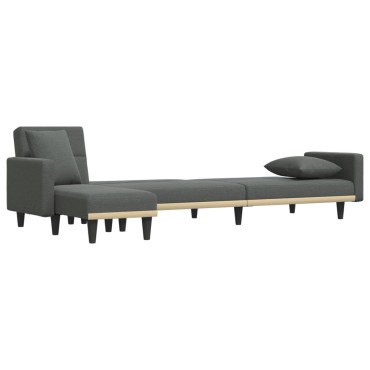 vidaXL Καναπές Κρεβάτι Γωνιακός Σκ. Γκρι 275x140x70cm Υφασμάτινος 1 τεμ.