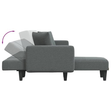 vidaXL Καναπές Κρεβάτι Γωνιακός Σκ. Γκρι 275x140x70cm Υφασμάτινος 1 τεμ.