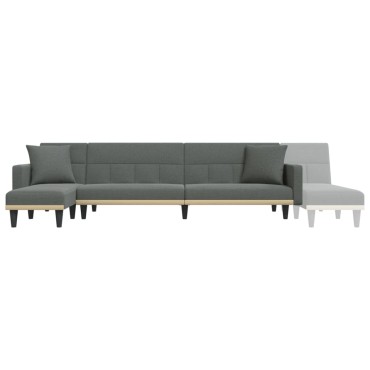 vidaXL Καναπές Κρεβάτι Γωνιακός Σκ. Γκρι 275x140x70cm Υφασμάτινος 1 τεμ.