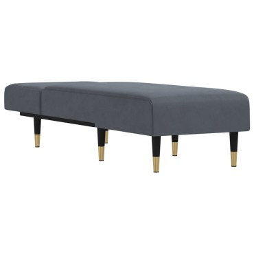 vidaXL Ανάκλιντρο Σκούρο Γκρι Βελούδινο 55x140x70cm 1 τεμ.