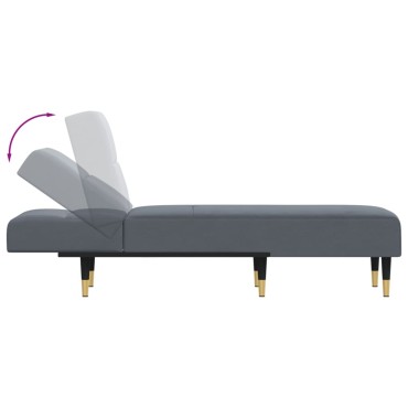 vidaXL Ανάκλιντρο Σκούρο Γκρι Βελούδινο 55x140x70cm 1 τεμ.