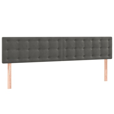 vidaXL Κεφαλάρια Κρεβατιού 2 τεμ. Σκ. Γκρι 80x5x78/88cm Βελούδινο