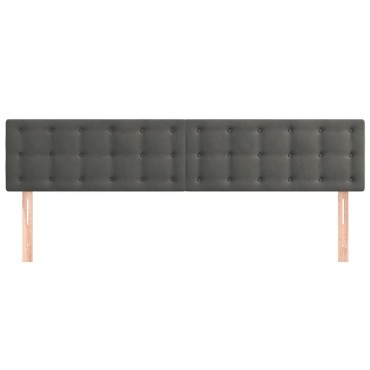 vidaXL Κεφαλάρια Κρεβατιού 2 τεμ. Σκ. Γκρι 80x5x78/88cm Βελούδινο