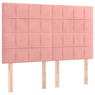 vidaXL Κεφαλάρια Κρεβατιού 4 τεμ. Ροζ 72x5x78/88cm Βελούδινα