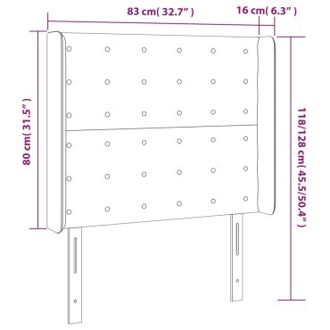 vidaXL Κεφαλάρι με Πτερύγια Καπουτσίνο 83x16x118/128cm Συνθ. Δέρμα 1 τεμ.
