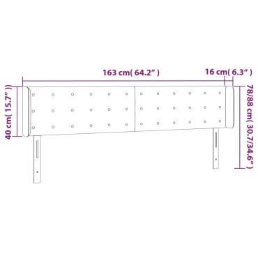 vidaXL Κεφαλάρι Κρεβατιού LED Σκούρο Πράσινο 163x16x78/88cm Βελούδινο 1 τεμ.