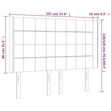 vidaXL Κεφαλάρι Κρεβατιού LED Ροζ 147x16x118/128cm Βελούδινο 1 τεμ.