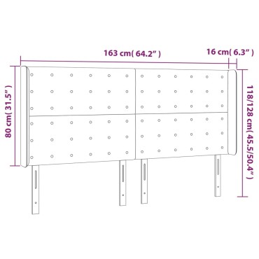 vidaXL Κεφαλάρι Κρεβατιού LED Ροζ 163x16x118/128cm Βελούδινο 1 τεμ.