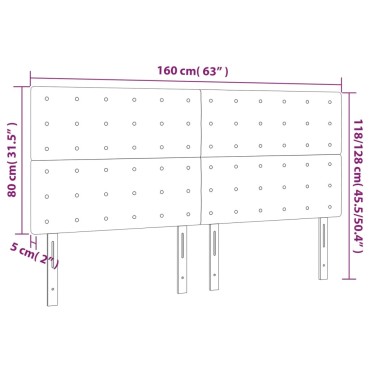 vidaXL Κεφαλάρι Κρεβατιού LED Σκούρο Πράσινο 160x5x118/128cm 1 τεμ.