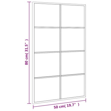 vidaXL Καθρέφτης Ορθογώνιος Μαύρος 50 x 80 εκ. από Σίδερο