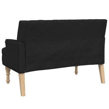 vidaXL Παγκάκι Μαύρο 113x64,5x75,5cm Υφασμάτινο με Μαξιλάρια