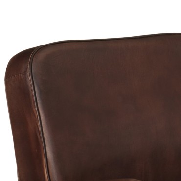 vidaXL Πολυθρόνα Καφέ από Γνήσιο Δέρμα 60x70x79cm 1 τεμ.