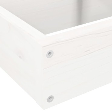 vidaXL Ζαρντινιέρα 4 Επιπέδων Λευκή 80,5x79x36 εκ. Μασίφ Ξύλο Πεύκου