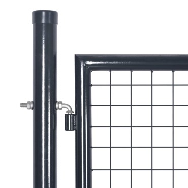 vidaXL Πόρτα Περίφραξης με Πλέγμα Γκρι 289 x 175 εκ. Γαλβαν. Χάλυβας