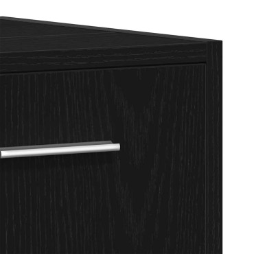 vidaXL Ντουλάπι Νιπτήρα Μπάνιου Μαύρο Δρυς 60x33x60cm Επεξ. Ξύλο 1 τεμ.