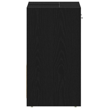 vidaXL Ντουλάπι Νιπτήρα Μπάνιου Μαύρο Δρυς 60x33x60cm Επεξ. Ξύλο 1 τεμ.
